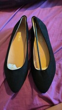 BN Ladies Size 6.5 Pep & Co Black Suede Shoes Ballerina Pumps