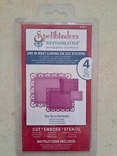 Spellbinders NESTABILITIES Fleur De Lis Rectangles 4 Dies S4-317 Decorative BNIP