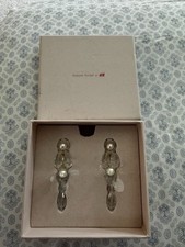 Simone Rocha  H&M white transparent crystal glass pearl earrings NEW