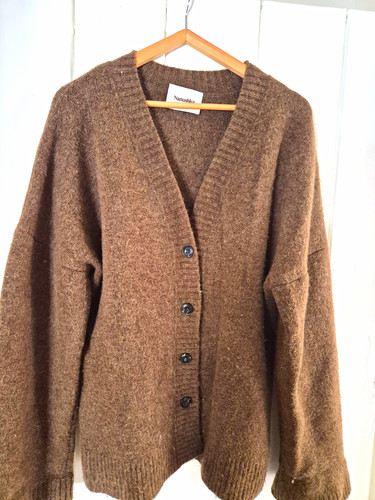 Nanushka brown knit button - brown,