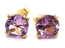 9ct yellow gold amethyst stud