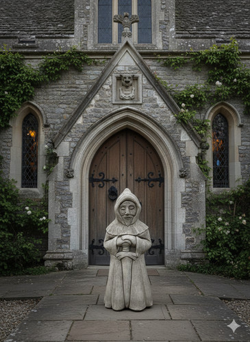 Medieval guardian garden - guardian,