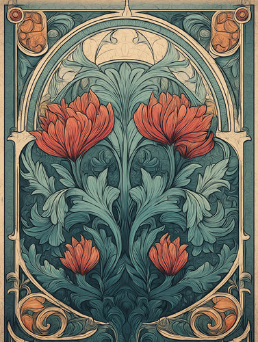 Art nouveau red - nouveau,