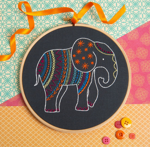 Elephant embroidery kit - embroidery,