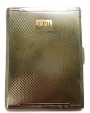 ART DECO SOLID 925 SILVER CIGARETTE CASE SMITH & BARTLAM 1943 151g 5.3oz approx.
