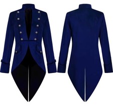 Men's Steampunk Vintage Tailcoat Jacket Gothic Victorian Frock Coat Uniform Hall