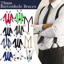 Mens Button Suspenders Y-Back