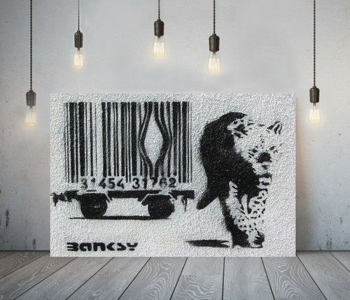 Banksy barcode deep - banksy, framed