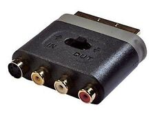 Belkin Switchable Scart Adapter RGB to 3 RCA + S-Video/VHS AV Socket VCR DVD TV