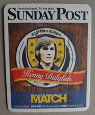 Sunday Post, Scottish Legends beer mat, Kenny Dalglish