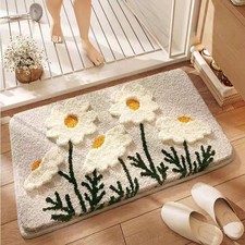 Floral Shag Bath Rug Flower