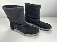 Onitsuka Tiger Asics Womens Meriki Winter Soft Suede Leather Boots Black UK 5.5