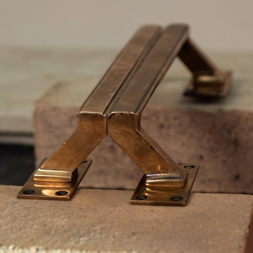 Art deco brass door pulls - art,