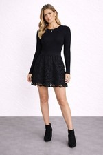 MILLY NEW Black Ribbed Knit