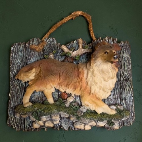Vintage rough collie dog resin - rough,