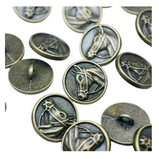 5 x Horse Head Bronze Metal