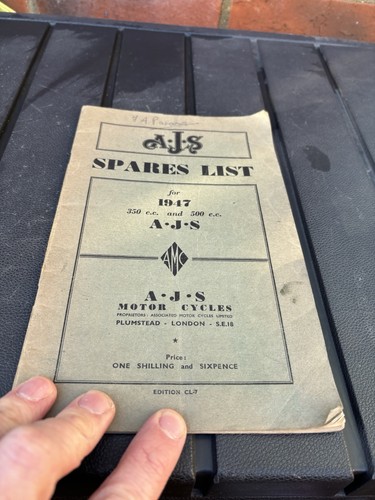 Ajs spares list - spares, collectable