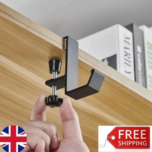Adjustable desk edge - adjustable, hook