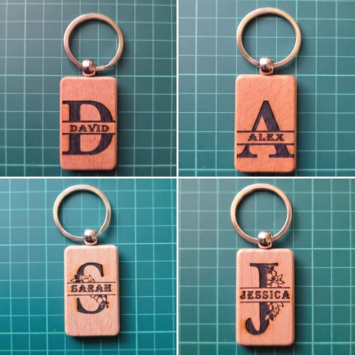 Personalised wooden keyring - personalised,