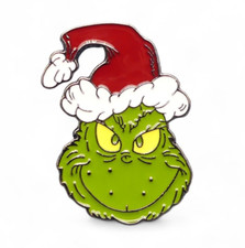 The Grinch Enamel Pin Badge Christmas Santa Hat Festive Holiday Lapel Pin Brooch
