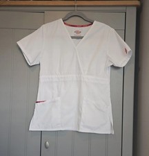 Dickies  Mock Wrap Scrub Top,multi Patch Pockets For Storage And Pencil.size XS