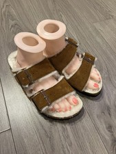 Unisex Birkenstock Arizona Real Shearling Cosy Sandals /Slippers Size 36/3.5/4 N