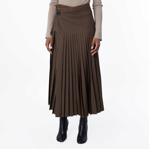 Burberry wool mohair maxi kilt - wool,
