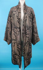 VTG Women's 20s Black & Gold Lame' Open Front Opera Coat / Jacket Sz S/M 1920s