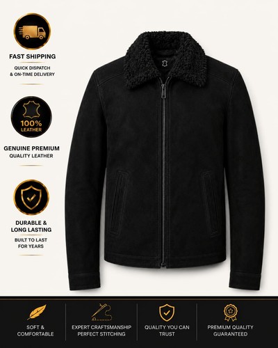 Men black genuine suede - men's,