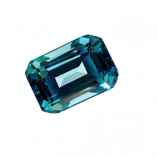 Natural emerald cut bluish - cut,