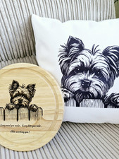 YORKSHIRE TERRIER cushion with Storage pocket  dog lover gift