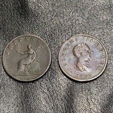 Pair Of Georgian Half Pennies