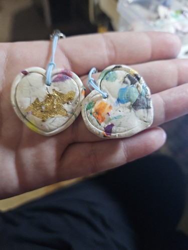 Polymer clay heart earrings - clay,