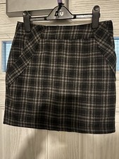 ecrin Ladies Black/Grey Lined Check Skirt Size Medium 