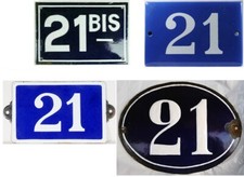 Old blue French house number