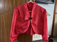 Regency style Red Bolero Jacket.  Hand Made One Off Size 10