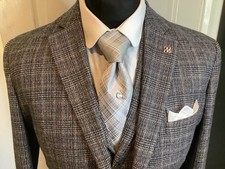 Mens Three Piece Suit Grey