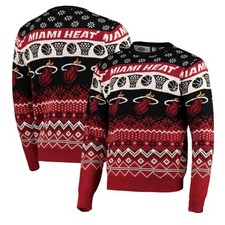 MIAMI HEAT Christmas Jumper Mens LARGE Basketball NBA Festive Sweater XM16