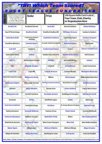 Rugby league team fundraising - league,