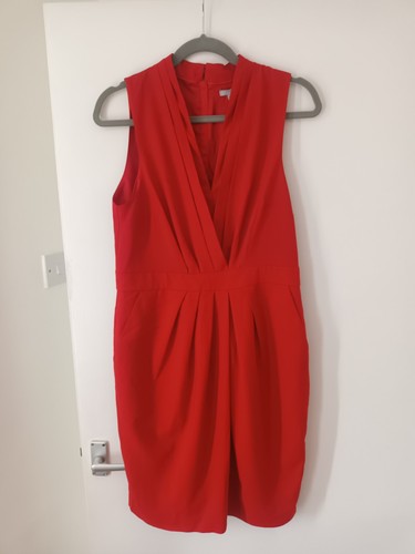 Women red pleated dress - women's,