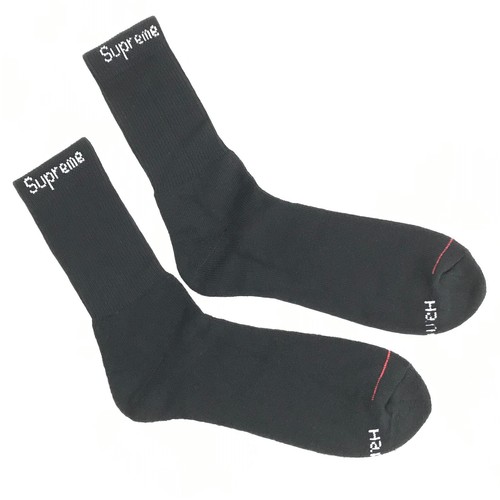 Supreme hanes crew socks black - supreme,