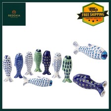 Polished Ceramic Fish Light Pull - Nautical Charm in Blue, White or Green