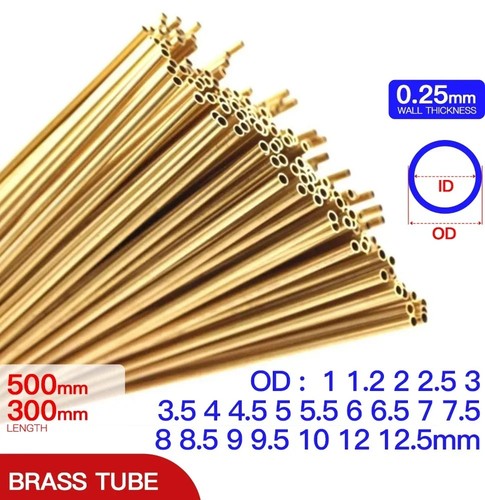 Thin walled brass tube - thin, 0.25mm