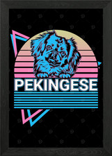 Pekingese Retro Framed Wall