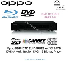 Oppo BDP-103D DARBEE 3D 4K SACD DVD-A Multi Region DVD 1-6 Universal player v