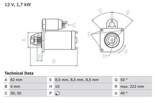 Fits bosch 986 - 0, 061
