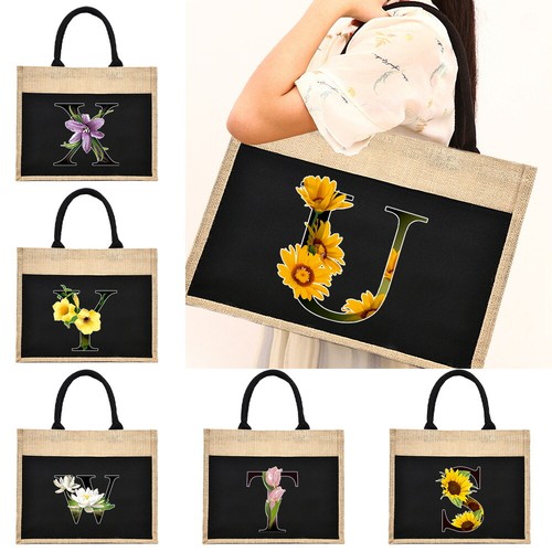 Printed canvas jute shopper - canvas,