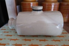 Vintage Ceramic Stone Stoneware Hot Water Bottle Foot or Bed Warmer Screw Close