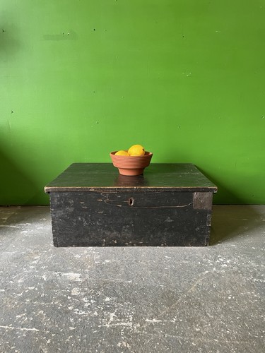 Antique ebonised pine chest - antique,