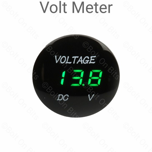 12v voltmeter green - 12v,